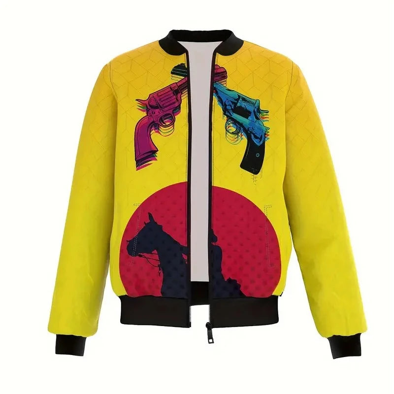 Japanese-Style Graphic Bomber Jacket
