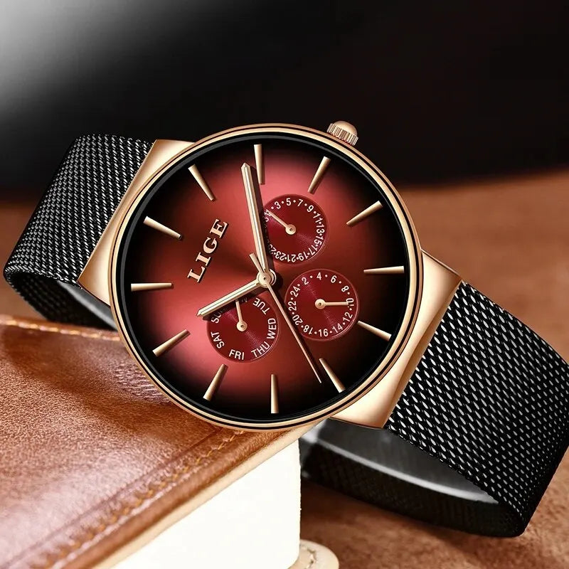 New LIGE Ultra-Thin Men's Watch