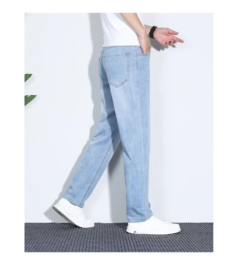 2025 Men’s High Waist Stretch Cotton Jeans