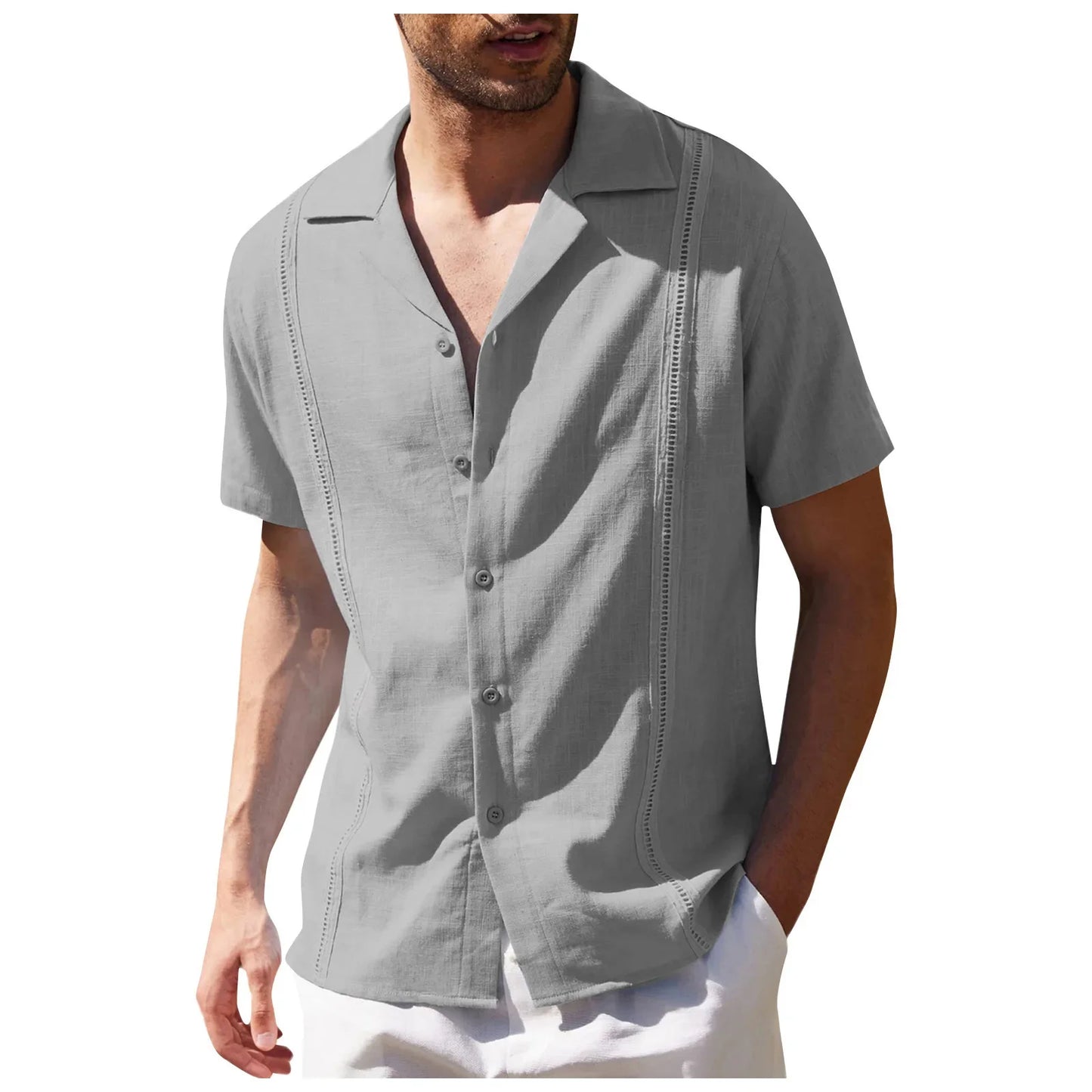 Minimalist Cuban-Style Beach Shirt
