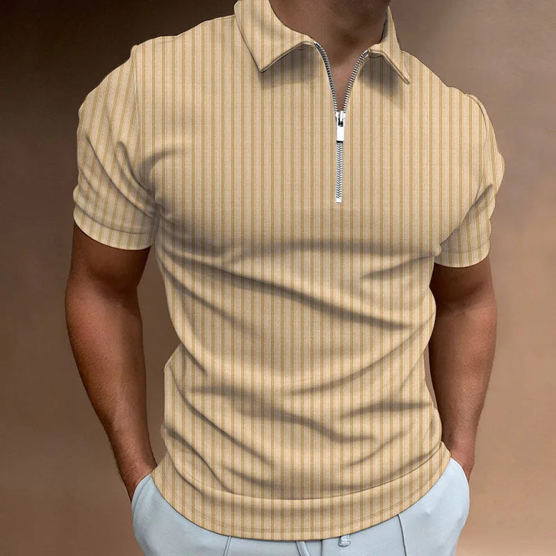 2025 Summer Men’s Striped Polo Shirt