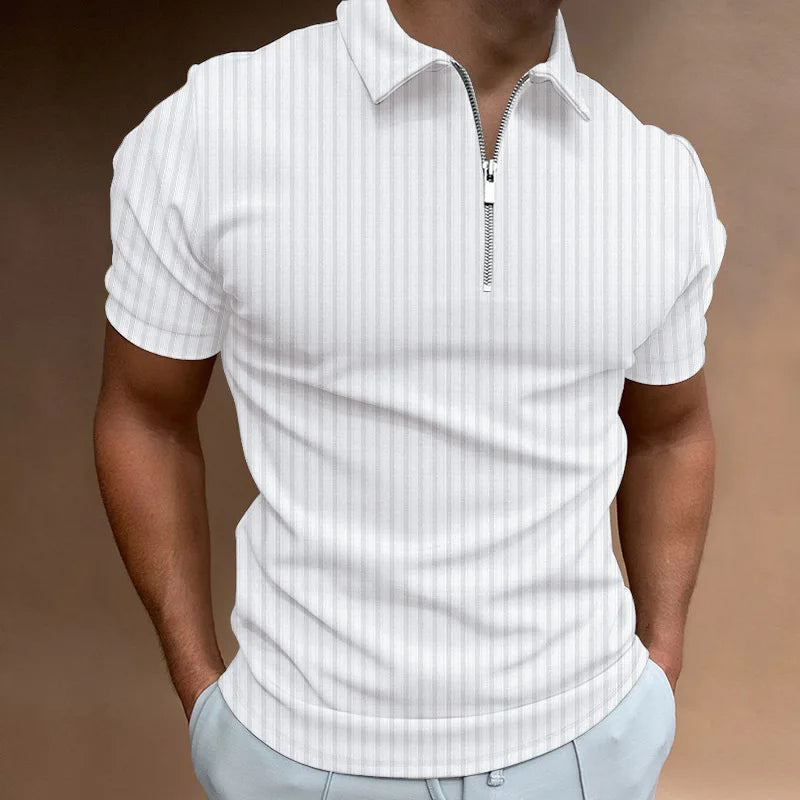 2025 Summer Men’s Striped Polo Shirt