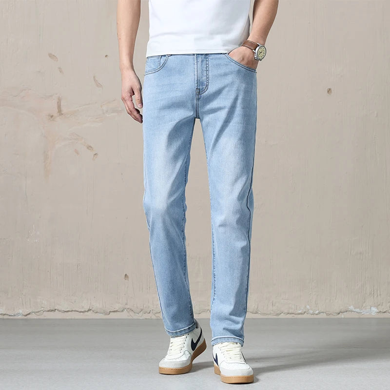 High-Quality Modal Blend Men’s Straight Jeans