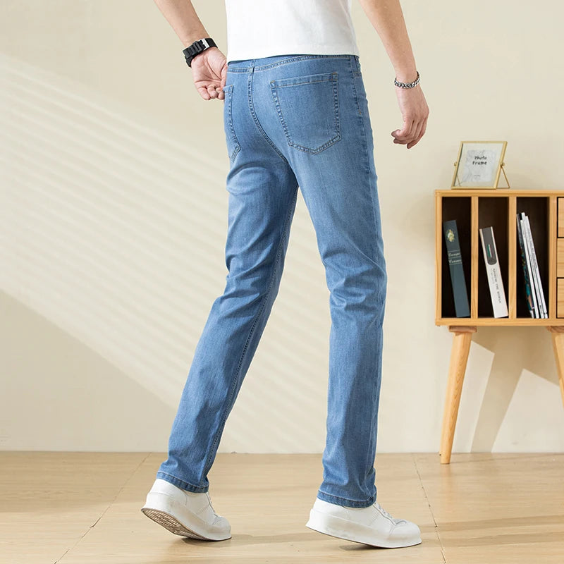 2025 Men’s High Waist Stretch Cotton Jeans
