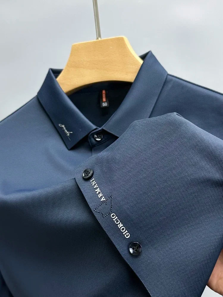 High-End Ice Silk Polo Shirt for Men