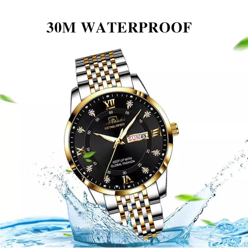 POEDAGAR Men's Luxury Quartz Watch – Stainless Steel