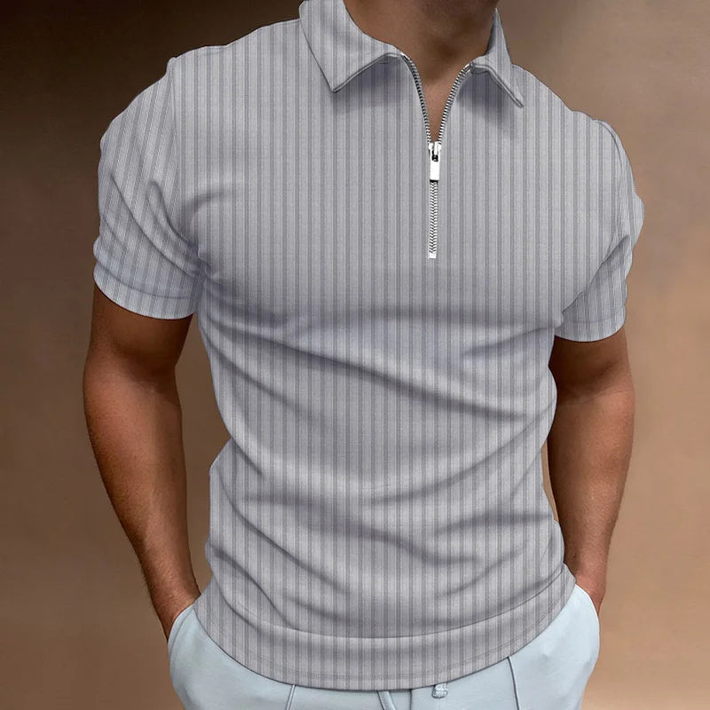 2025 Summer Men’s Striped Polo Shirt