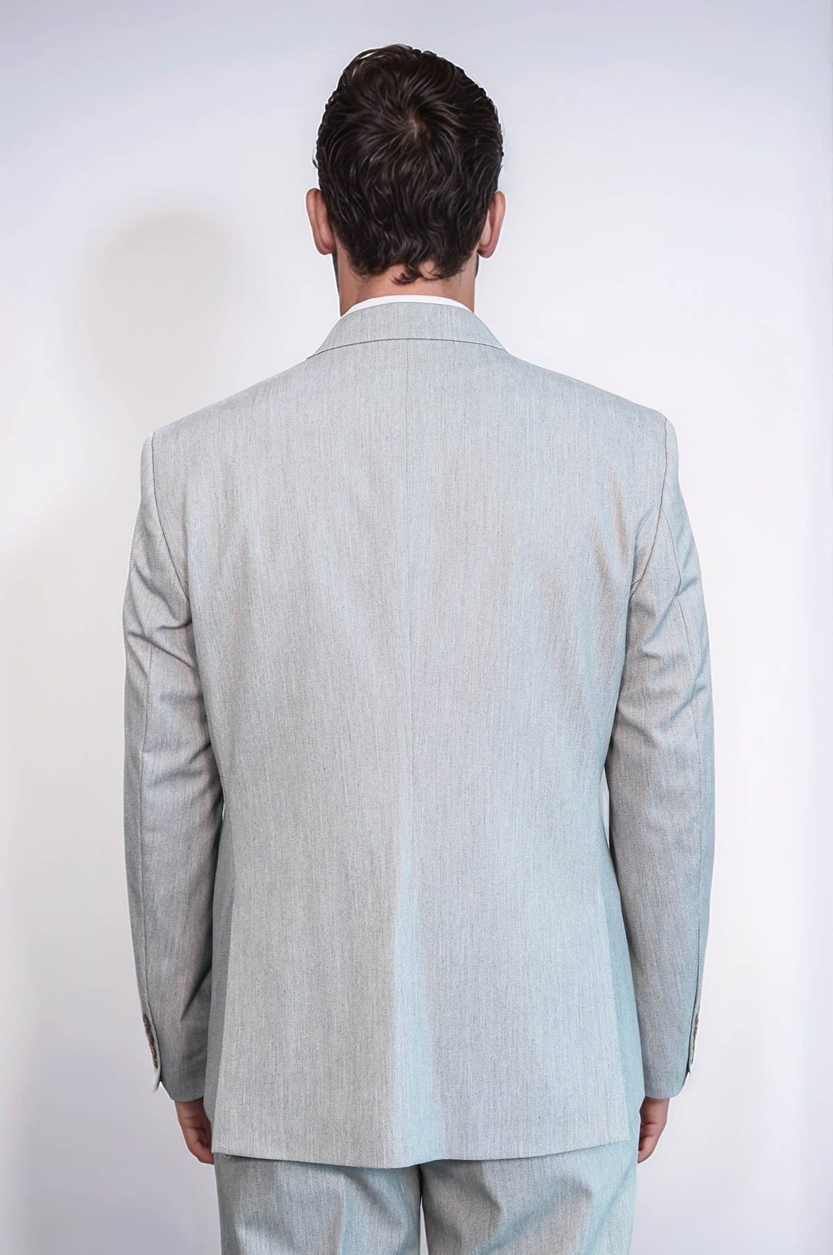 2 Piece Plain Slim Fit Light Grey Men Suit