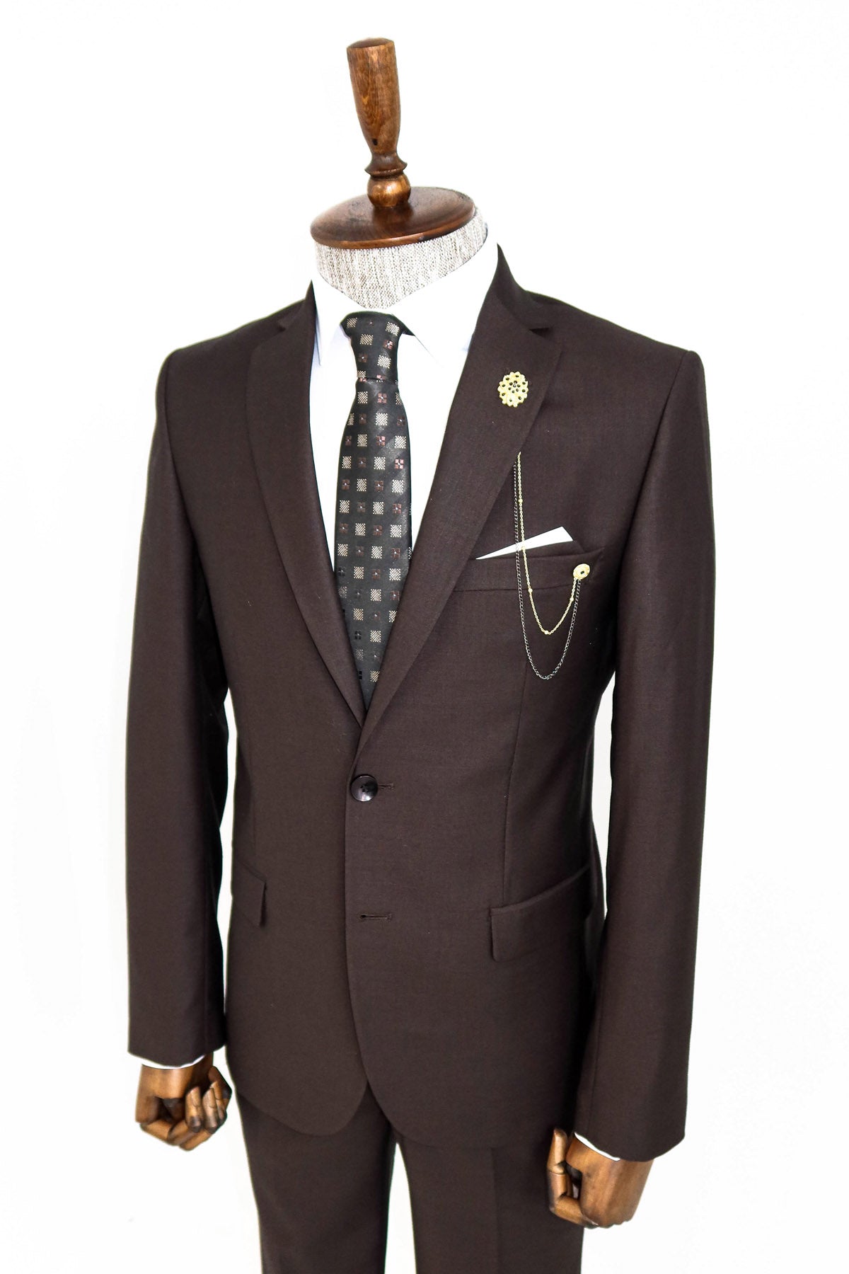 KOALA SYDNEY 2 Buttons 2 Piece Brown Men Suit -