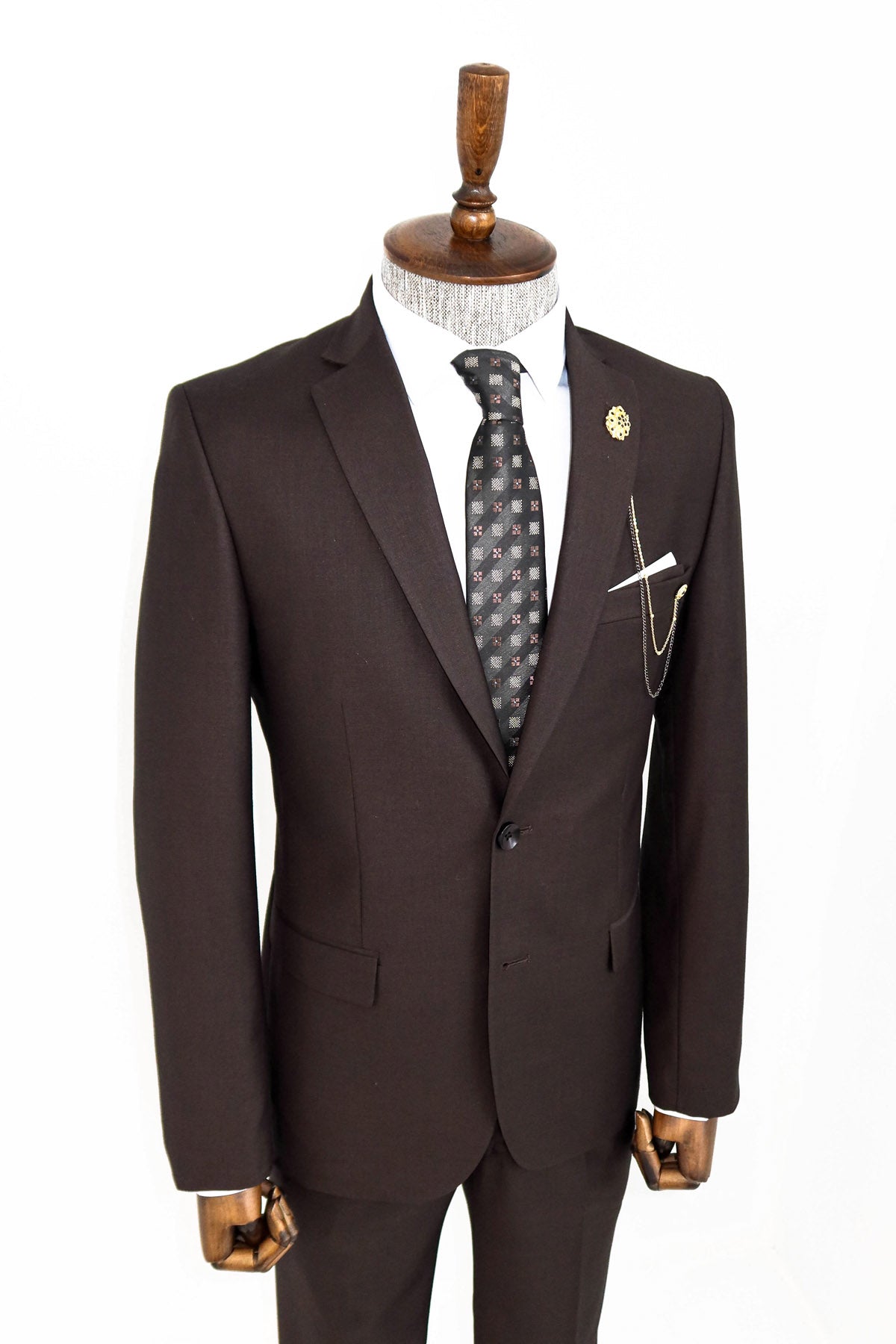 KOALA SYDNEY 2 Buttons 2 Piece Brown Men Suit -