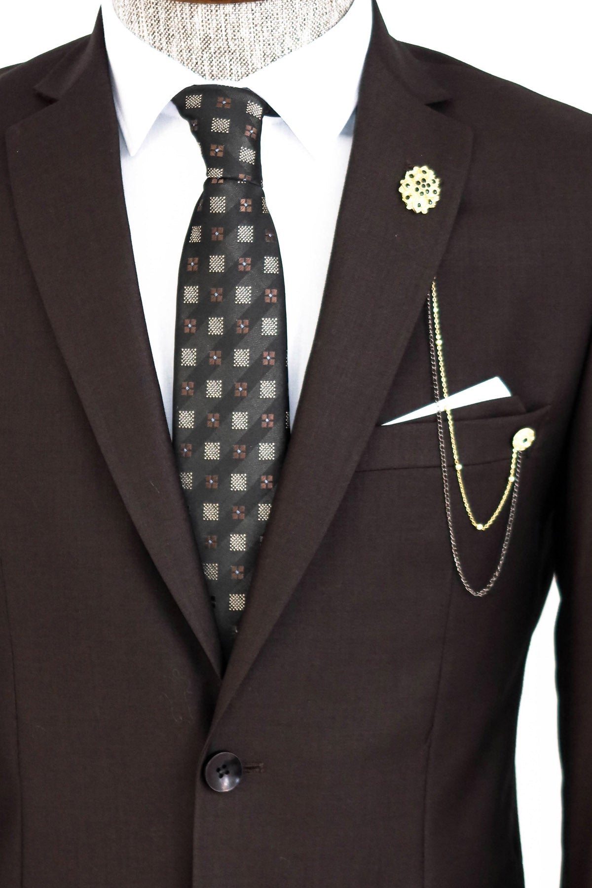 KOALA SYDNEY 2 Buttons 2 Piece Brown Men Suit -