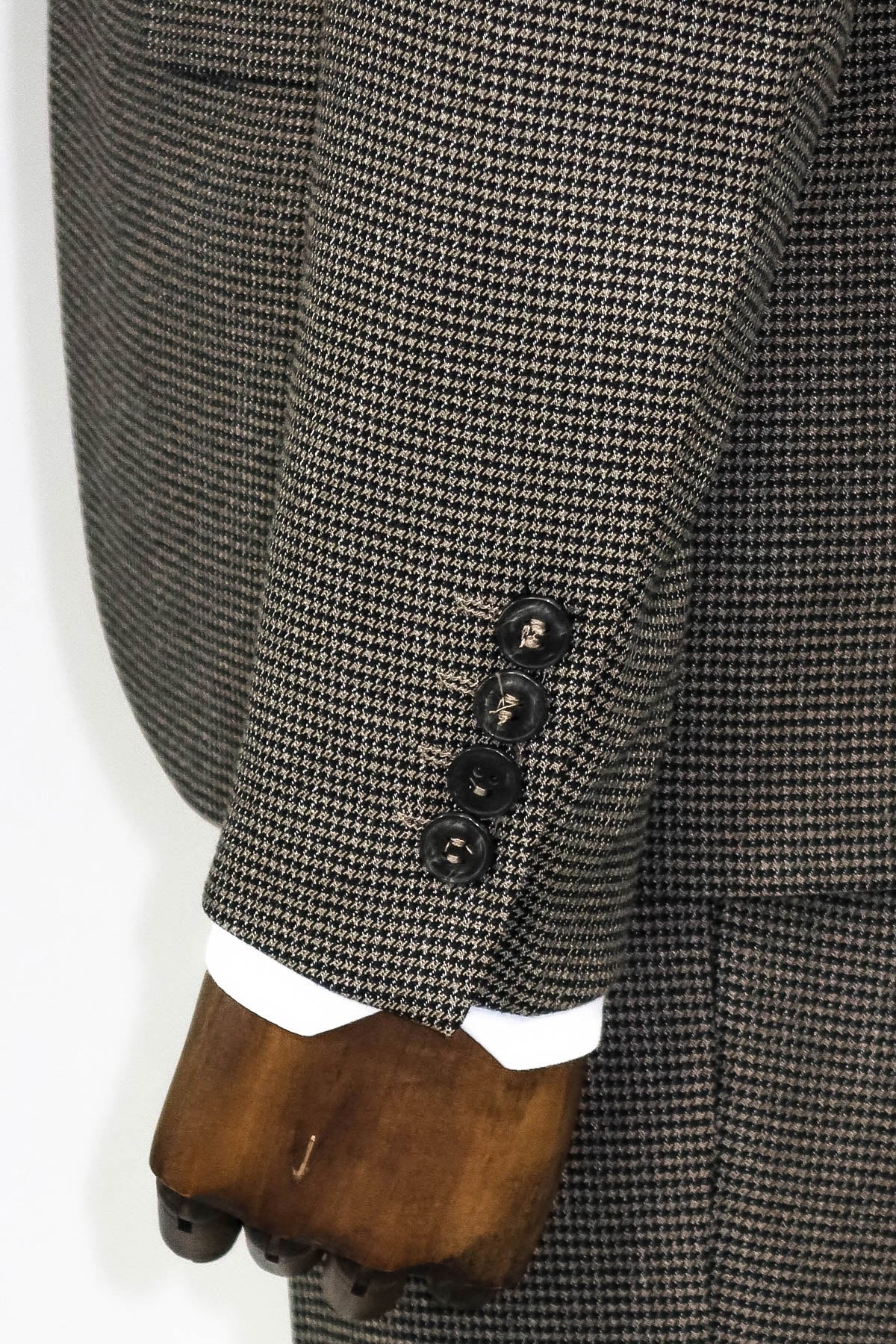 KOALA SYDNEY Slim Fit Houndstooth Patterned 2 Piece Brown Men Suit -