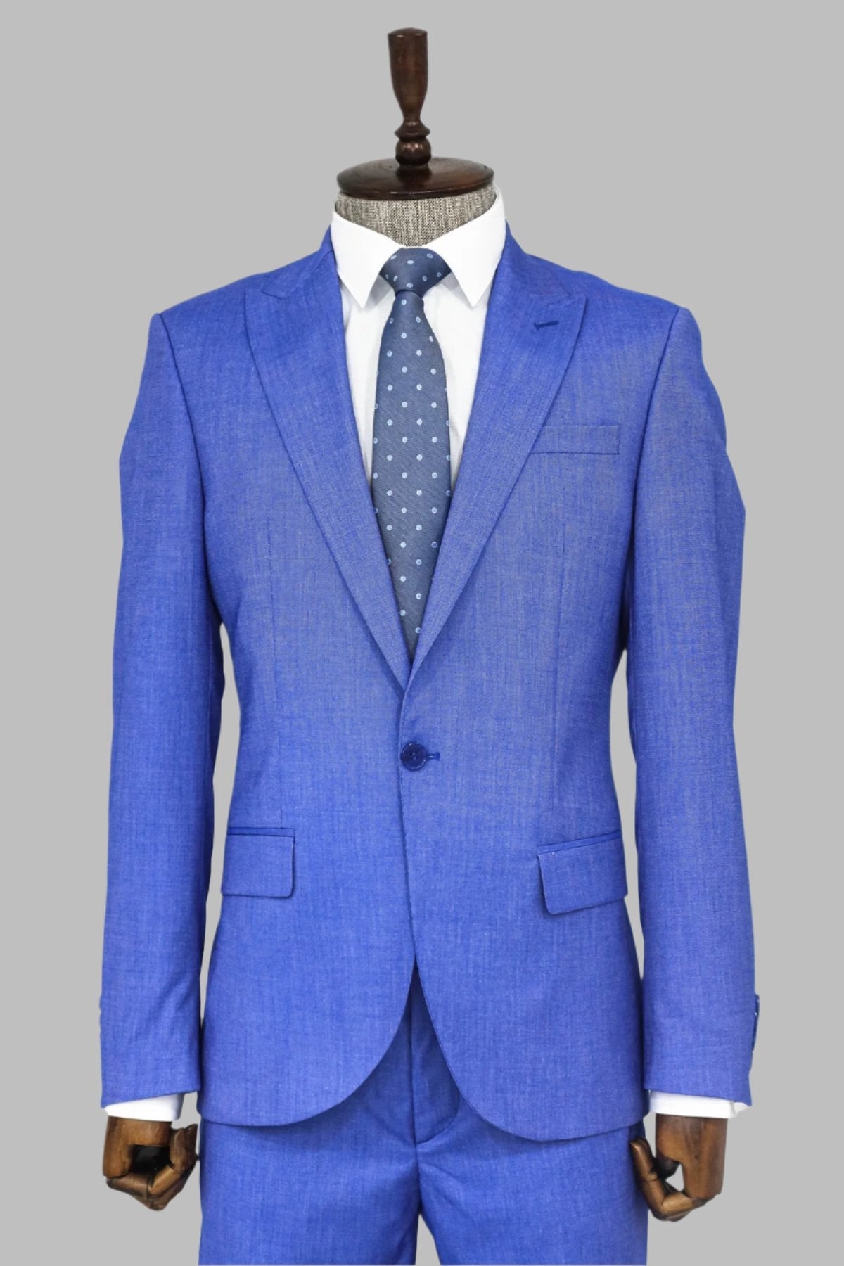 KOALA SYDNEY 2 Piece Patterned Slim Fit Blue Men Suit -