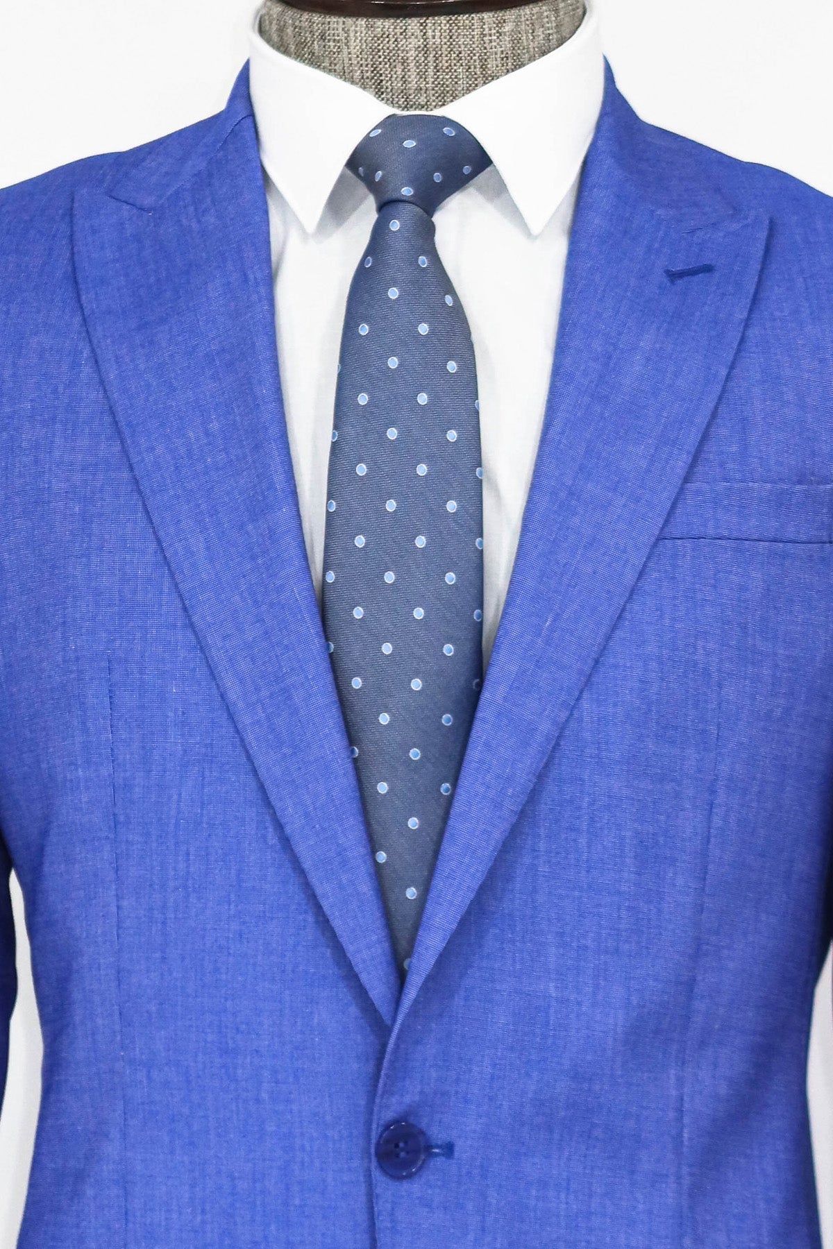 KOALA SYDNEY 2 Piece Patterned Slim Fit Blue Men Suit -