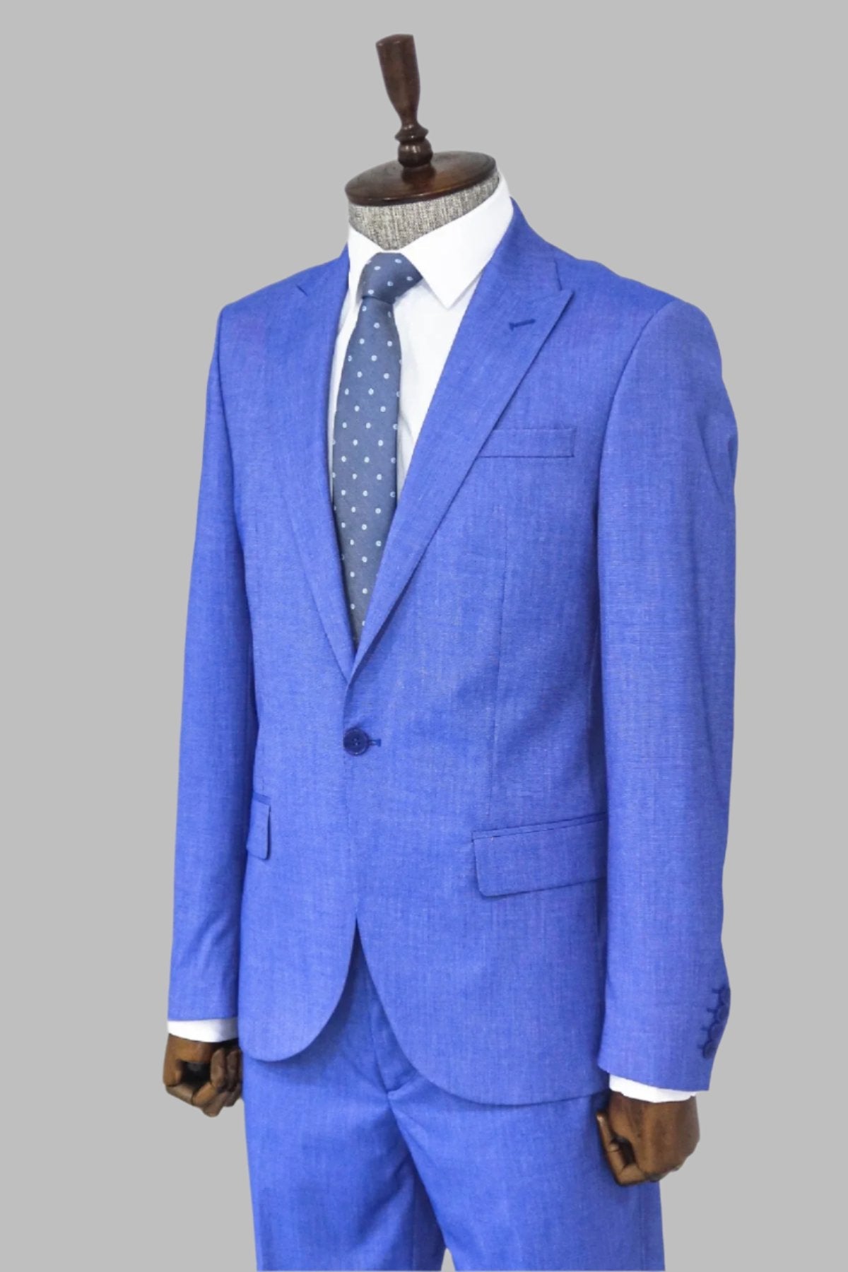 KOALA SYDNEY 2 Piece Patterned Slim Fit Blue Men Suit -