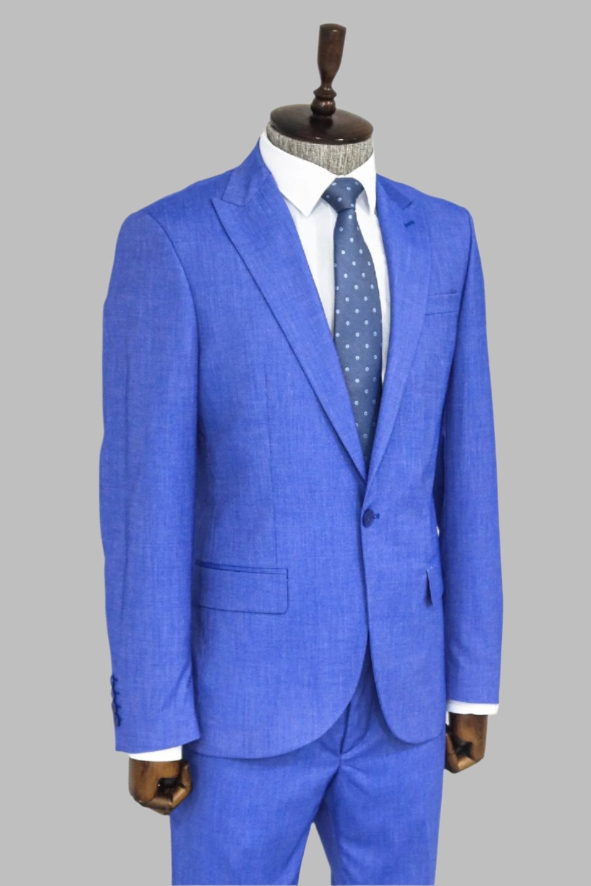 KOALA SYDNEY 2 Piece Patterned Slim Fit Blue Men Suit -