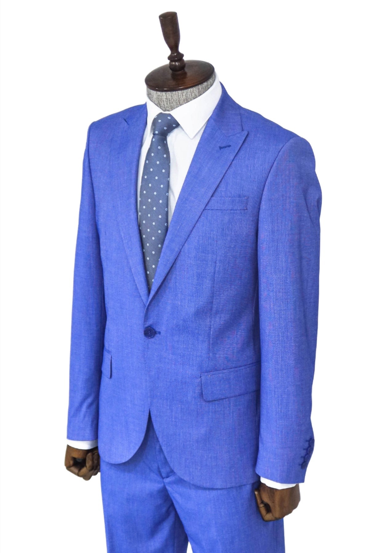KOALA SYDNEY 2 Piece Patterned Slim Fit Blue Men Suit -