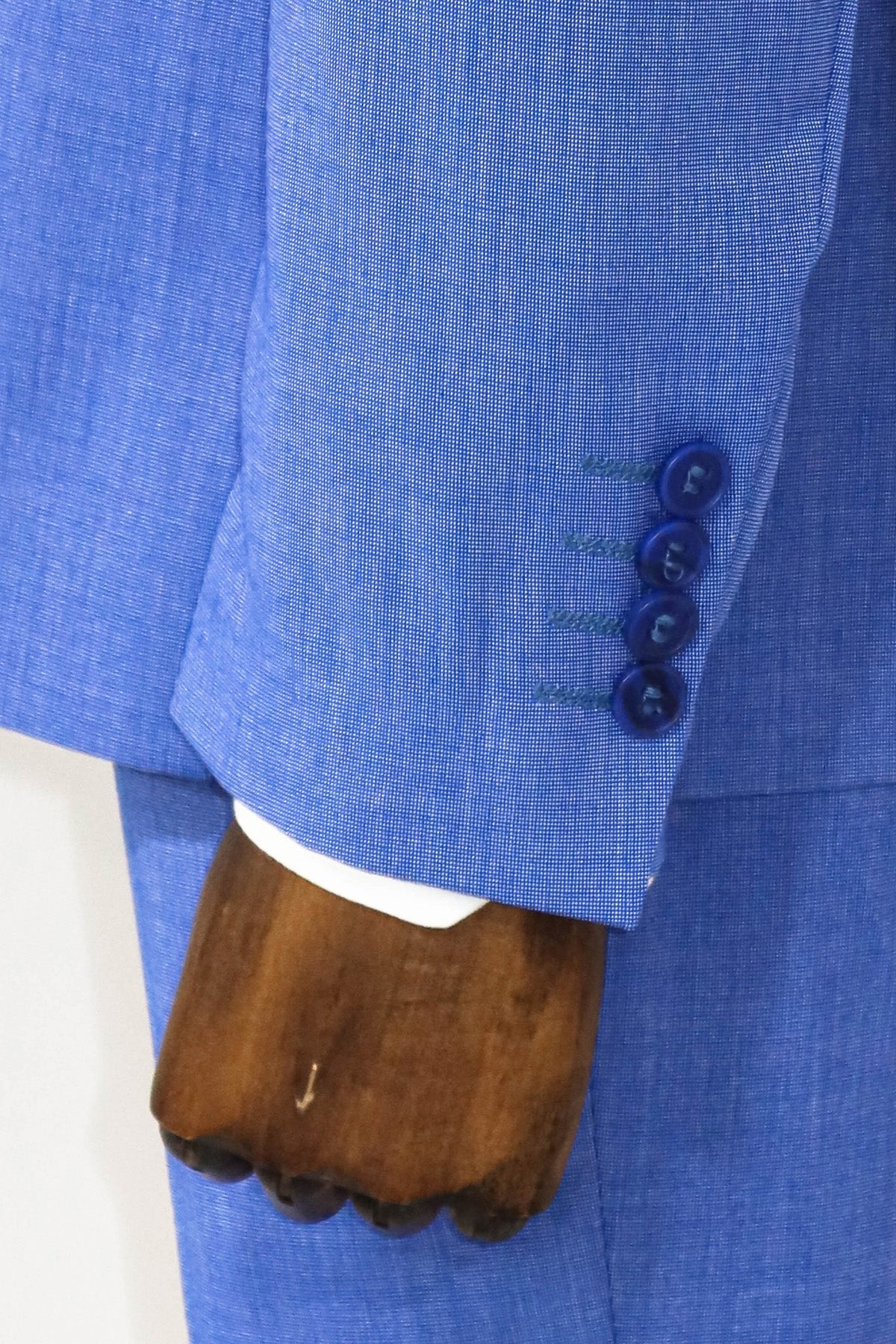 Patterned 2 Piece Slim Fit Light Blue Men Suit and Shirt Combination-