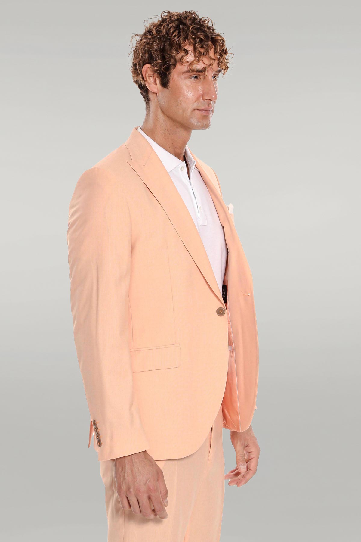 Patterned 2 Piece Slim Fit Yellow Men Suit - Wessi