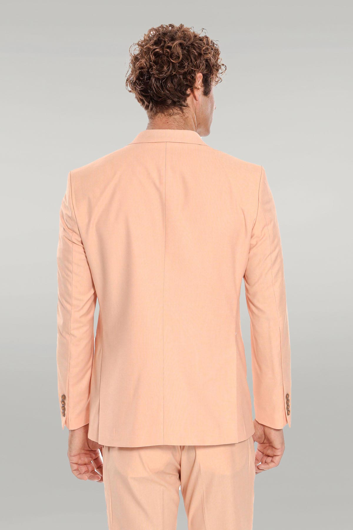Patterned 2 Piece Slim Fit Yellow Men Suit - Wessi