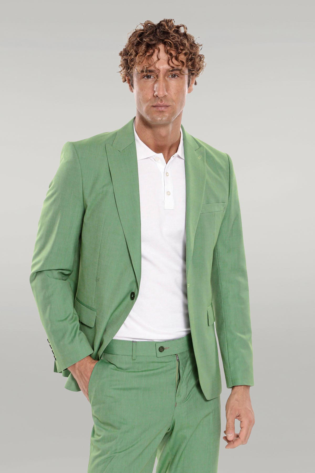 KOALA SYDNEY 2 Piece Patterned Slim Fit Green Men Suit -