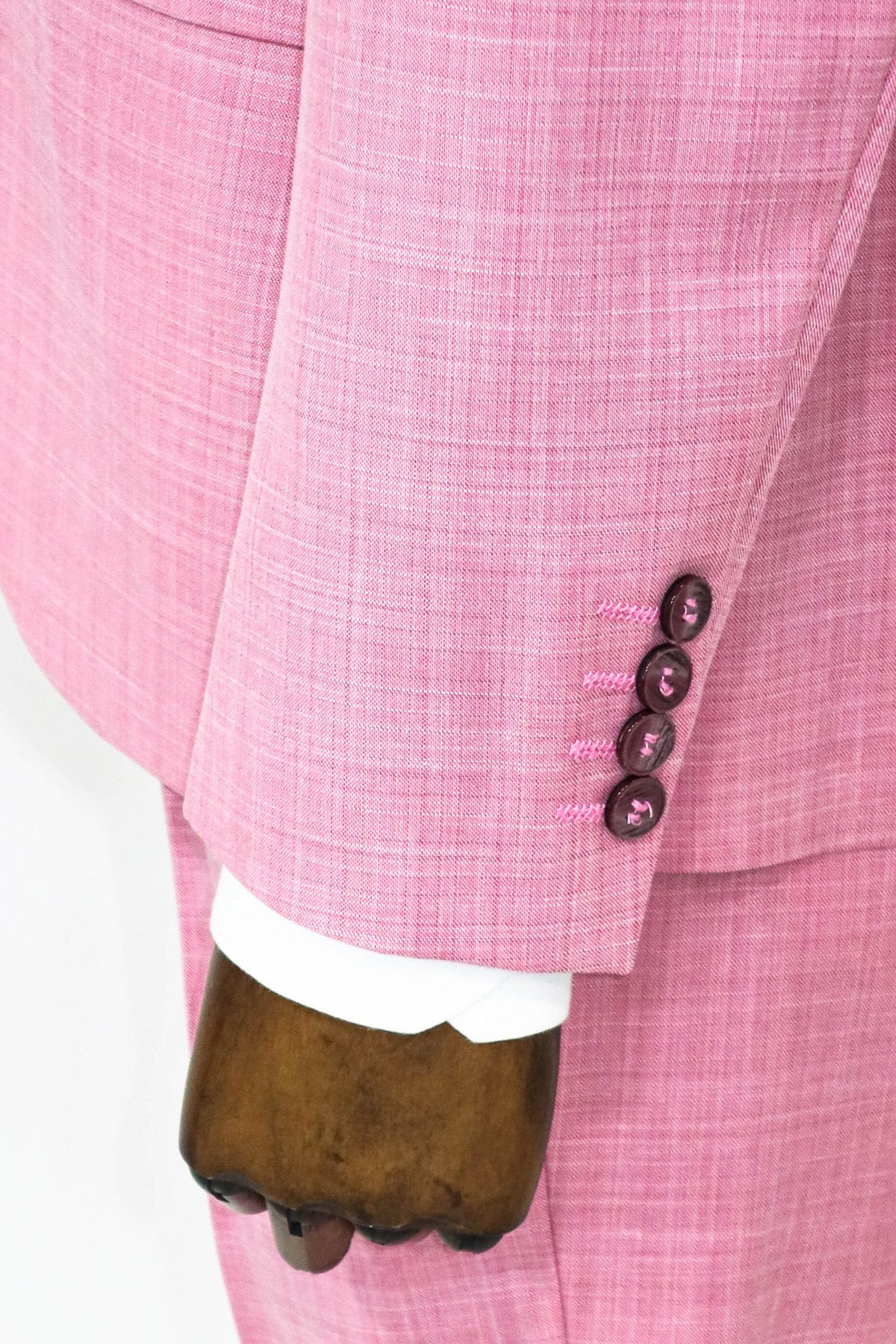 Patterned 2 Piece Slim Fit Pink Men Suit and Shirt Combination -