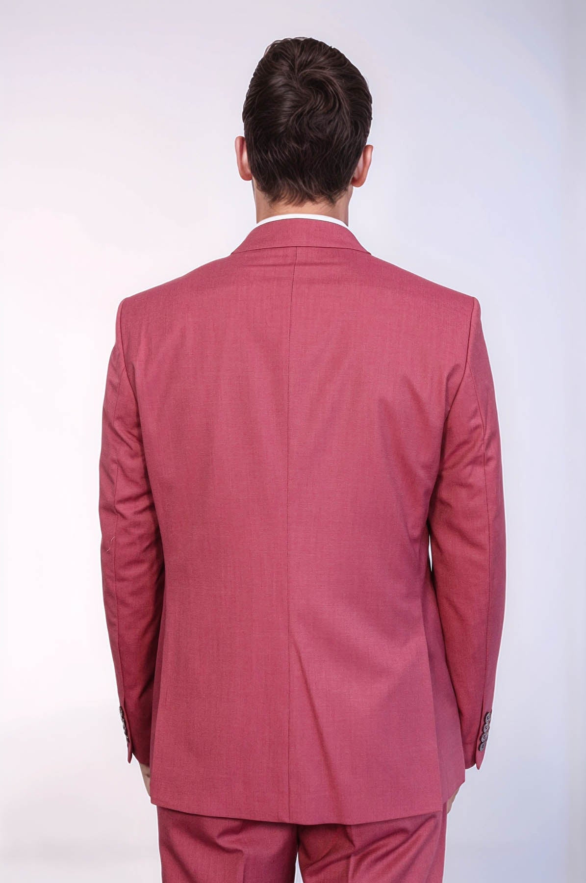 KOALA SYDNEY 2 Piece Patterned Slim Fit Magenta Men Suit -