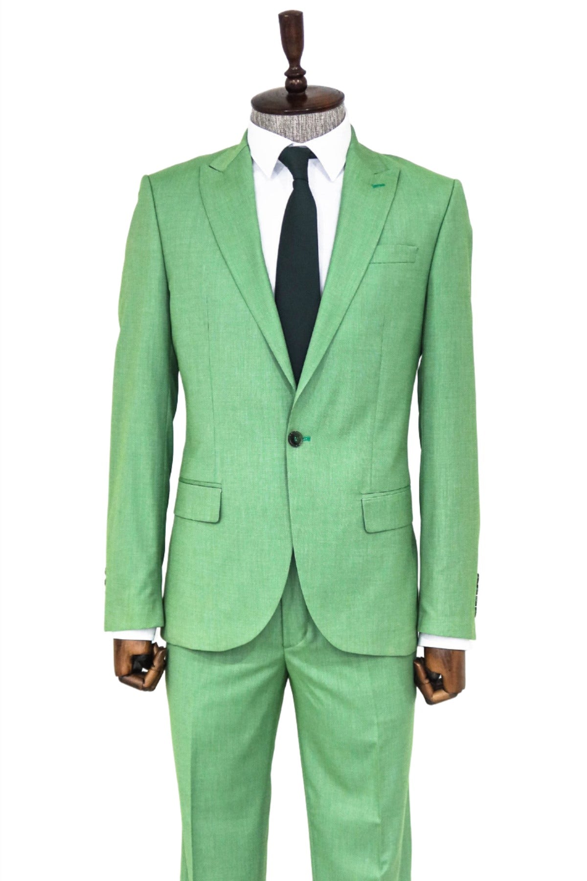 KOALA SYDNEY 2 Piece Patterned Slim Fit Green Men Suit and Shirt Combination -