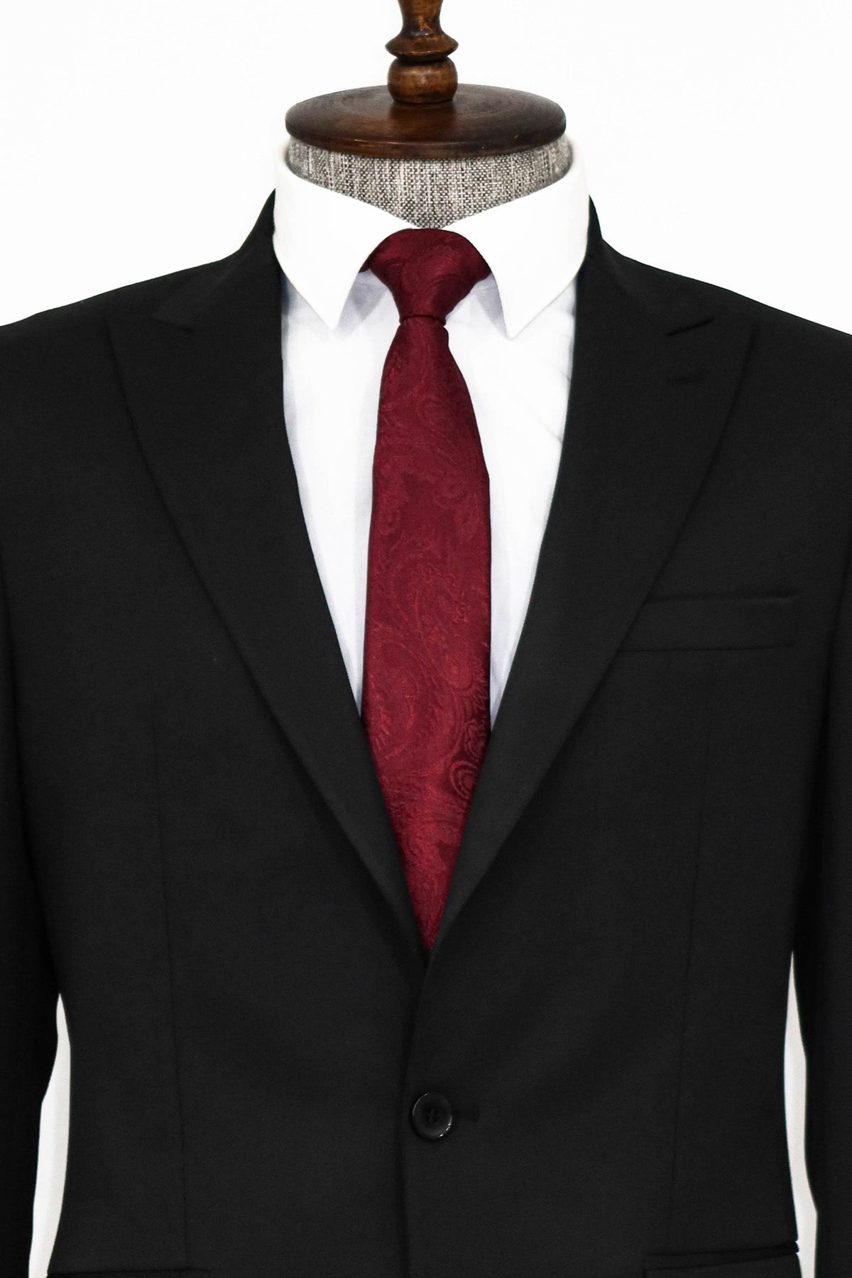 Plain 2 Piece Slim Fit Black Men Suit and Shirt Combination