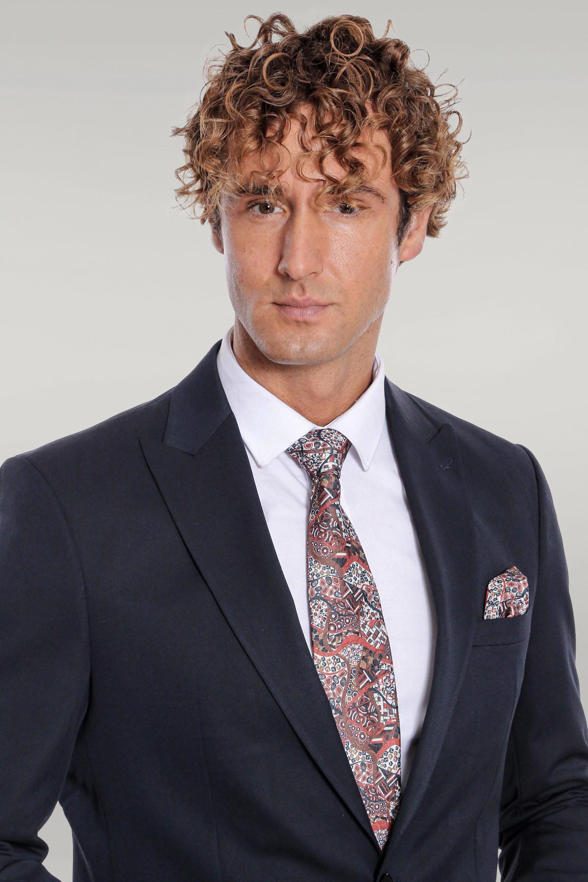 Plain 2 Piece Slim Fit Dark Blue Men Suit