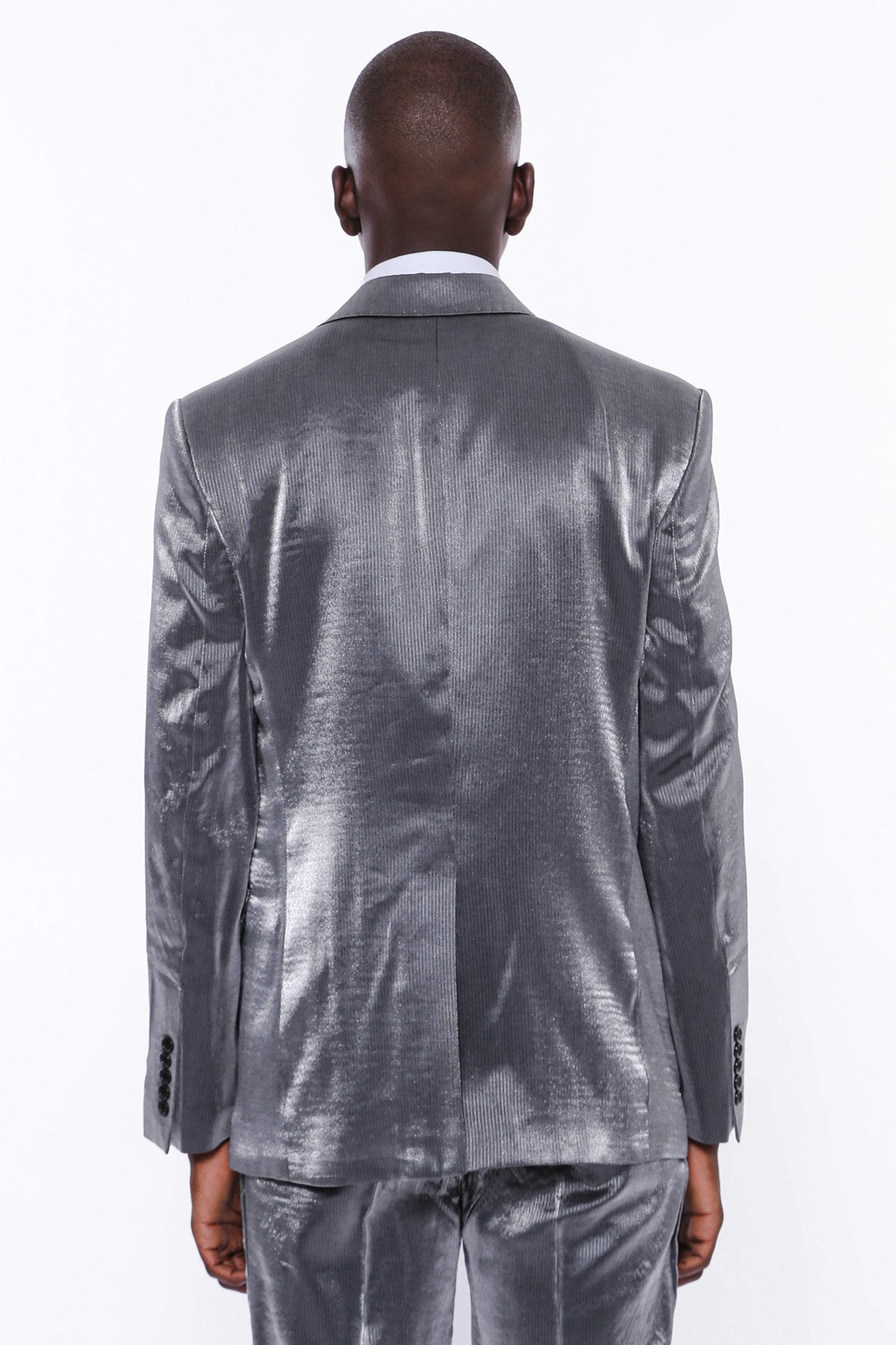 KOALA SYDNEY Two Buttons Two Piece Slim Fit Satin Grey Men Suit