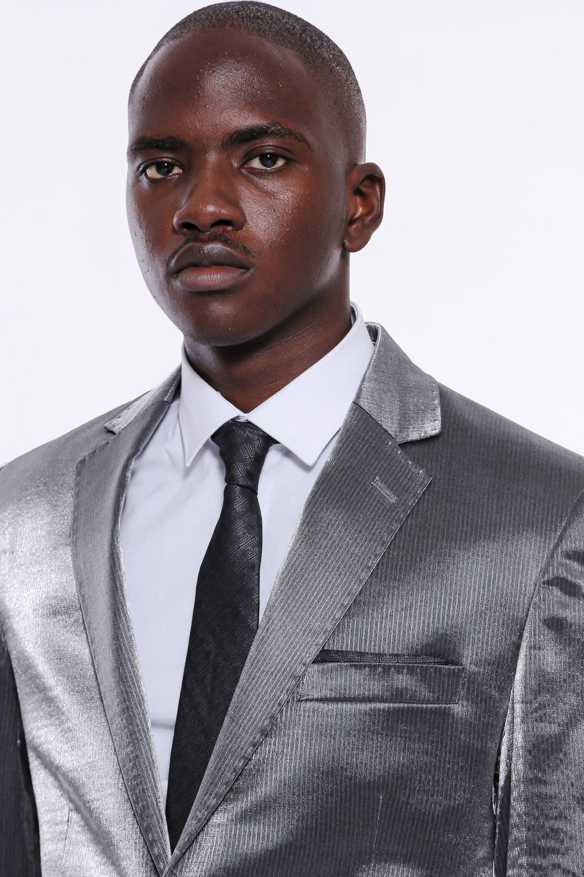KOALA SYDNEY Two Buttons Two Piece Slim Fit Satin Grey Men Suit