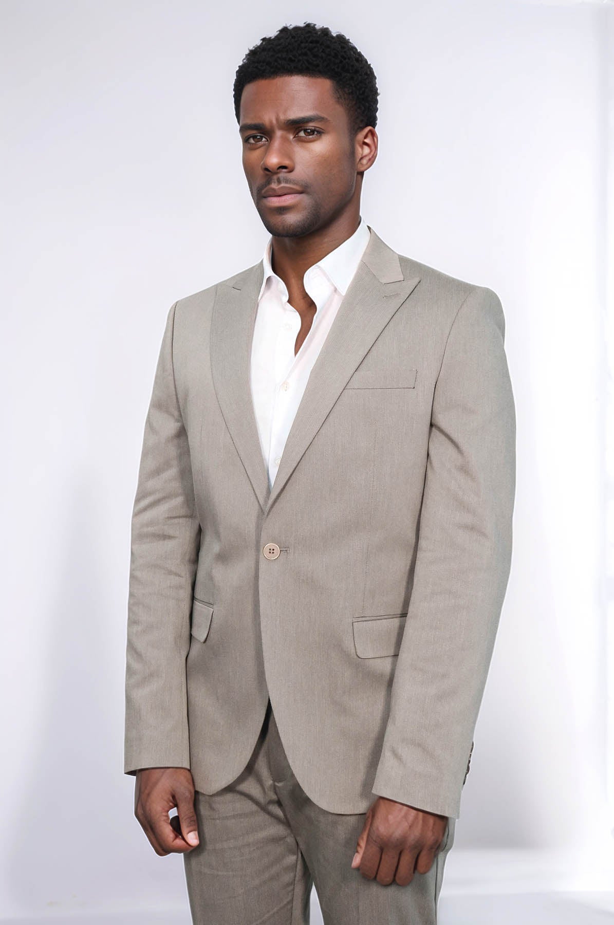 KOALA SYDNEY Single Buttons 2 Piece Beige Men Suit