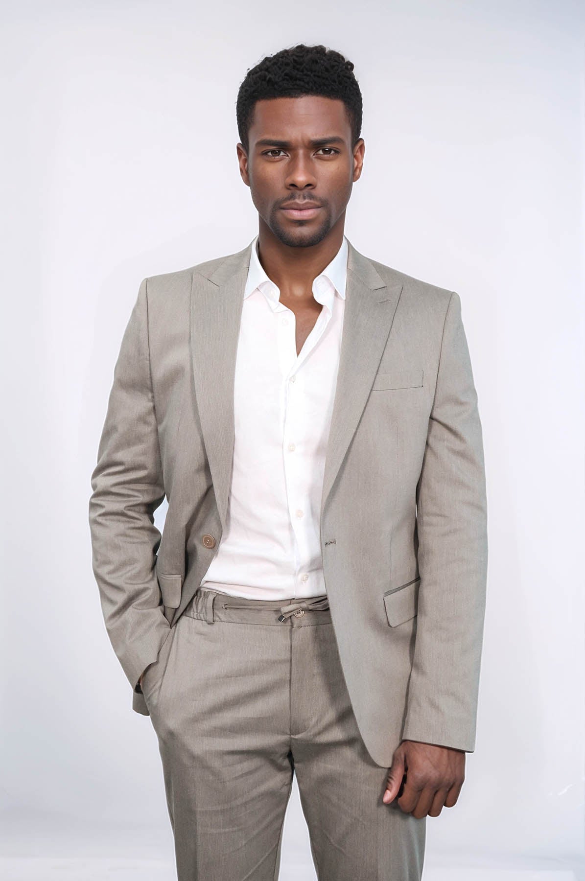 KOALA SYDNEY Single Buttons 2 Piece Beige Men Suit