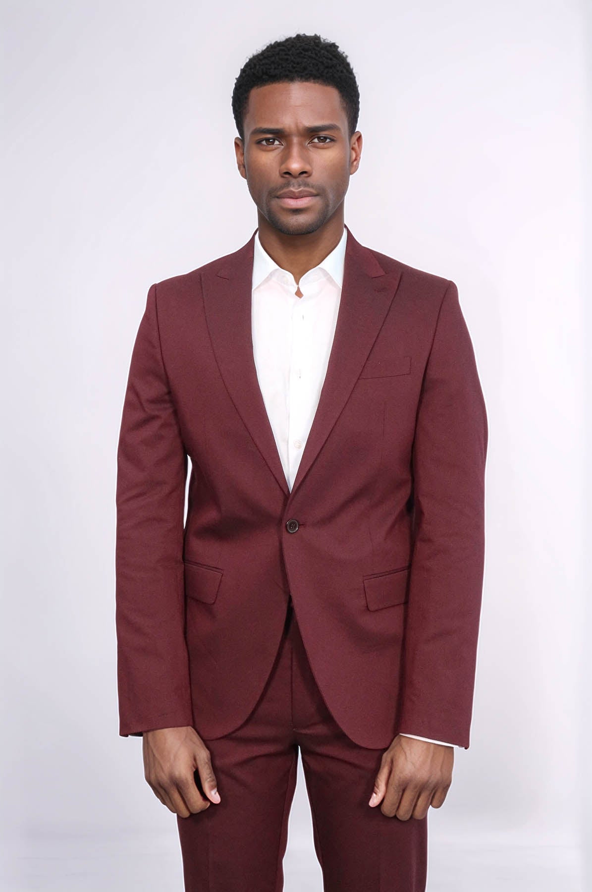 KOALA SYDNEY Single Buttons 2 Piece Burgundy Men Suit -