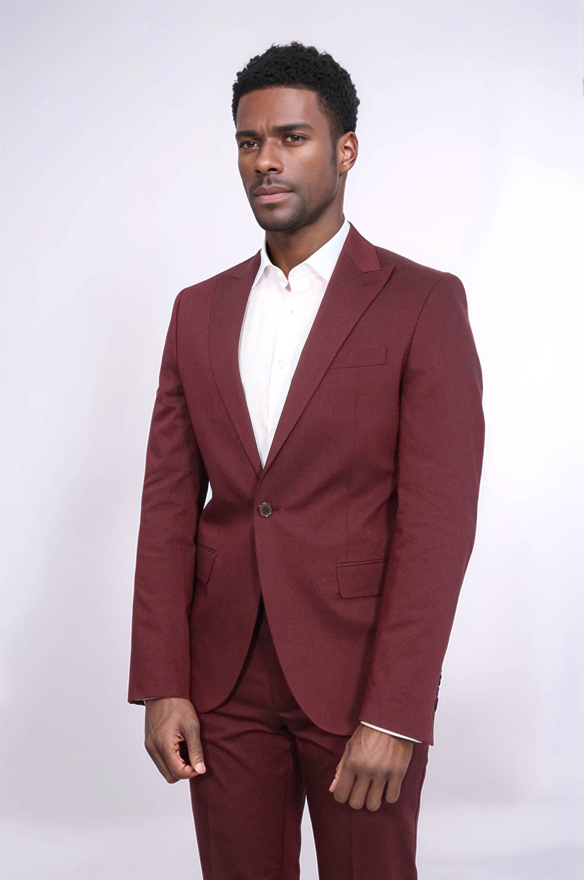 KOALA SYDNEY Single Buttons 2 Piece Burgundy Men Suit -