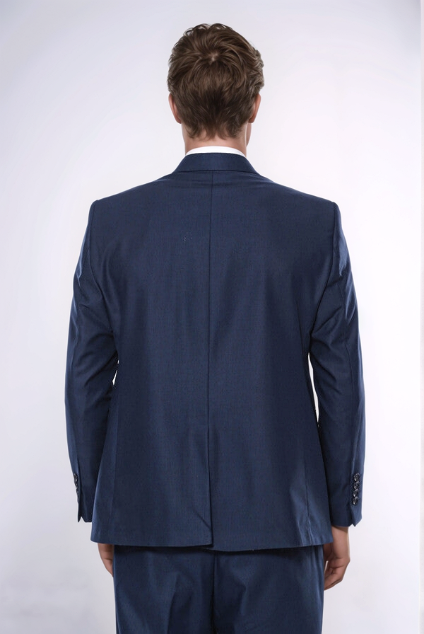 4 Drop Navy Blue Polyviscose Suit
