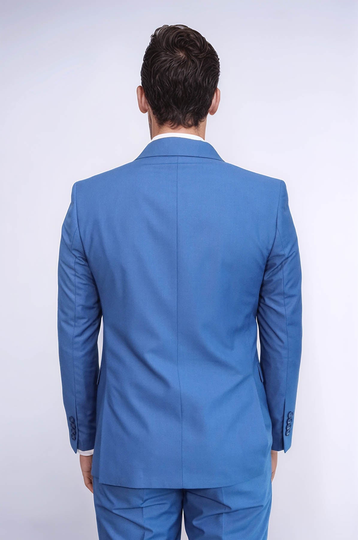 KOALA SYDNEY Double Breasted Slim Fit Blue Men Suit -