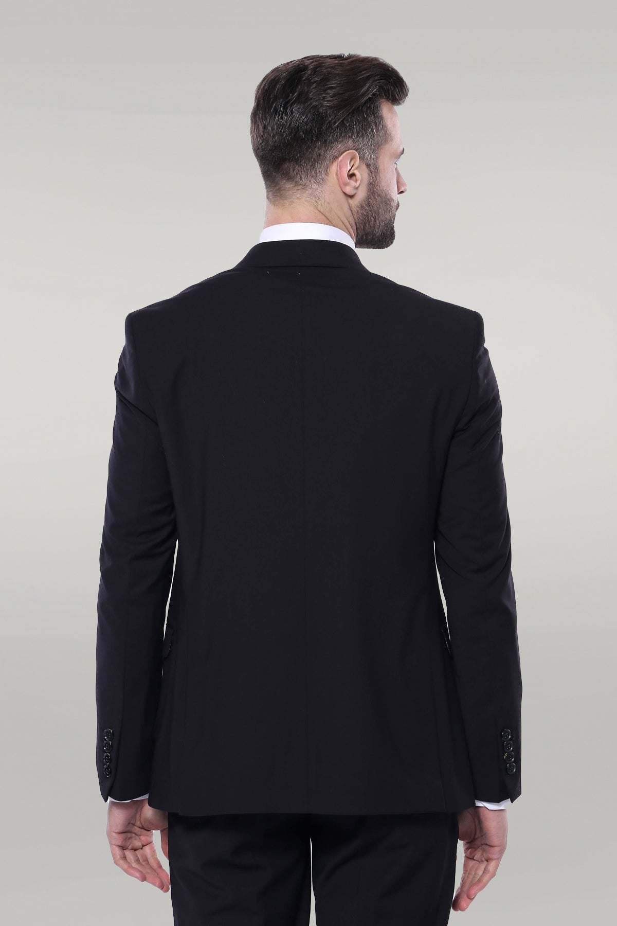 KOALA SYDNEY Plain Black 3-Piece Men's Suit -