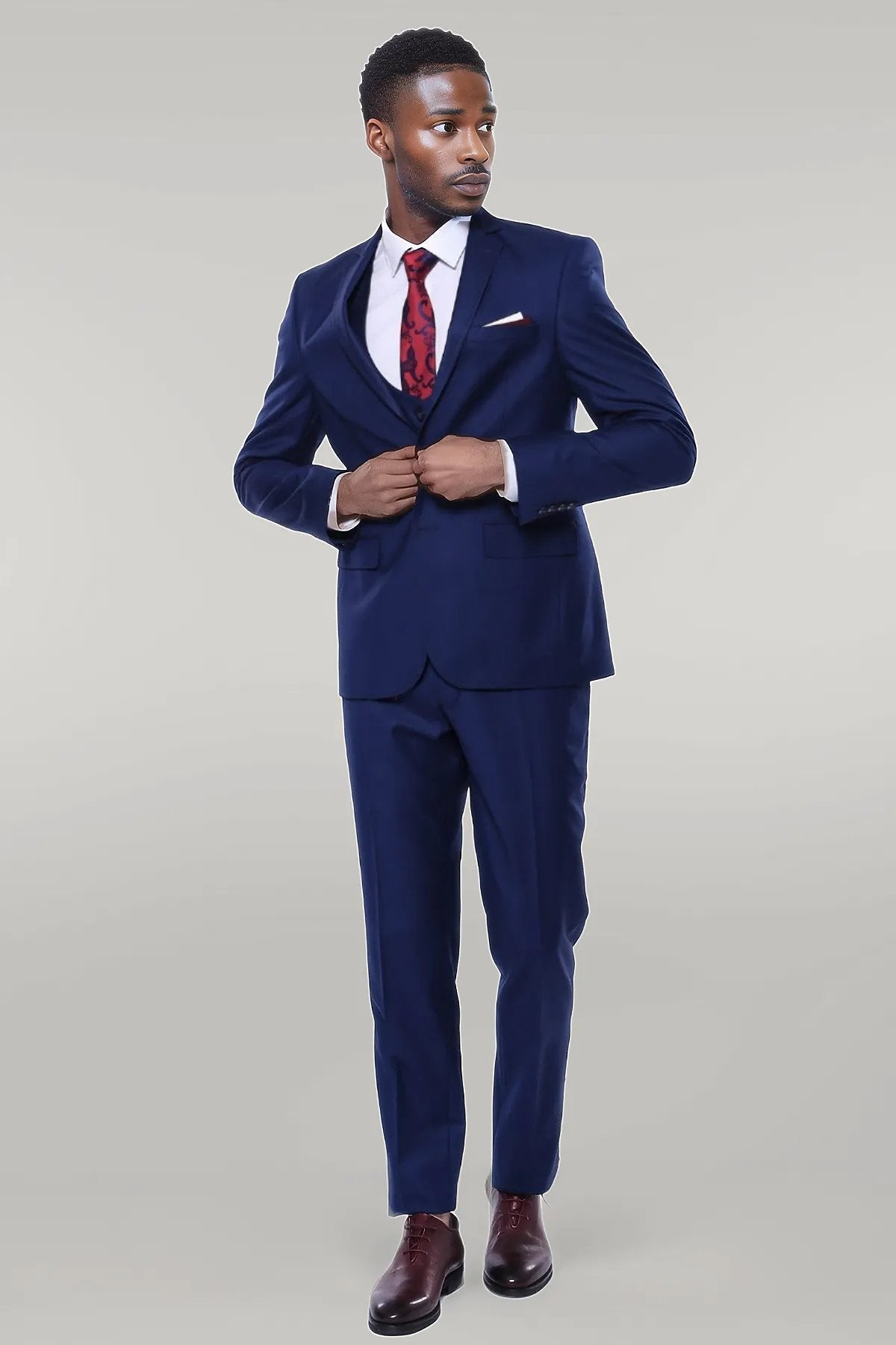 KOALA SYDNEY Plain Vested Navy Blue Men's Suit |