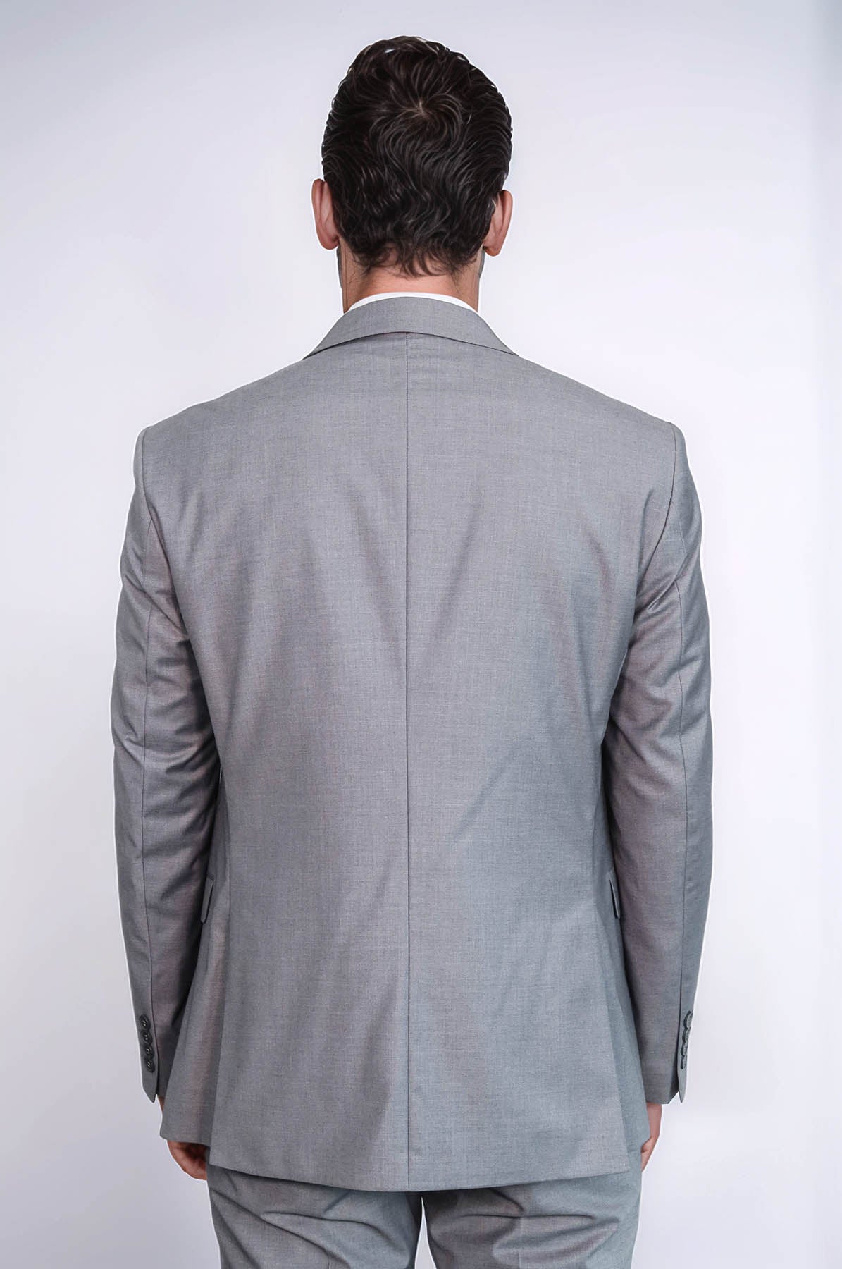 Grey Slim Fit Men's Suit with Vest