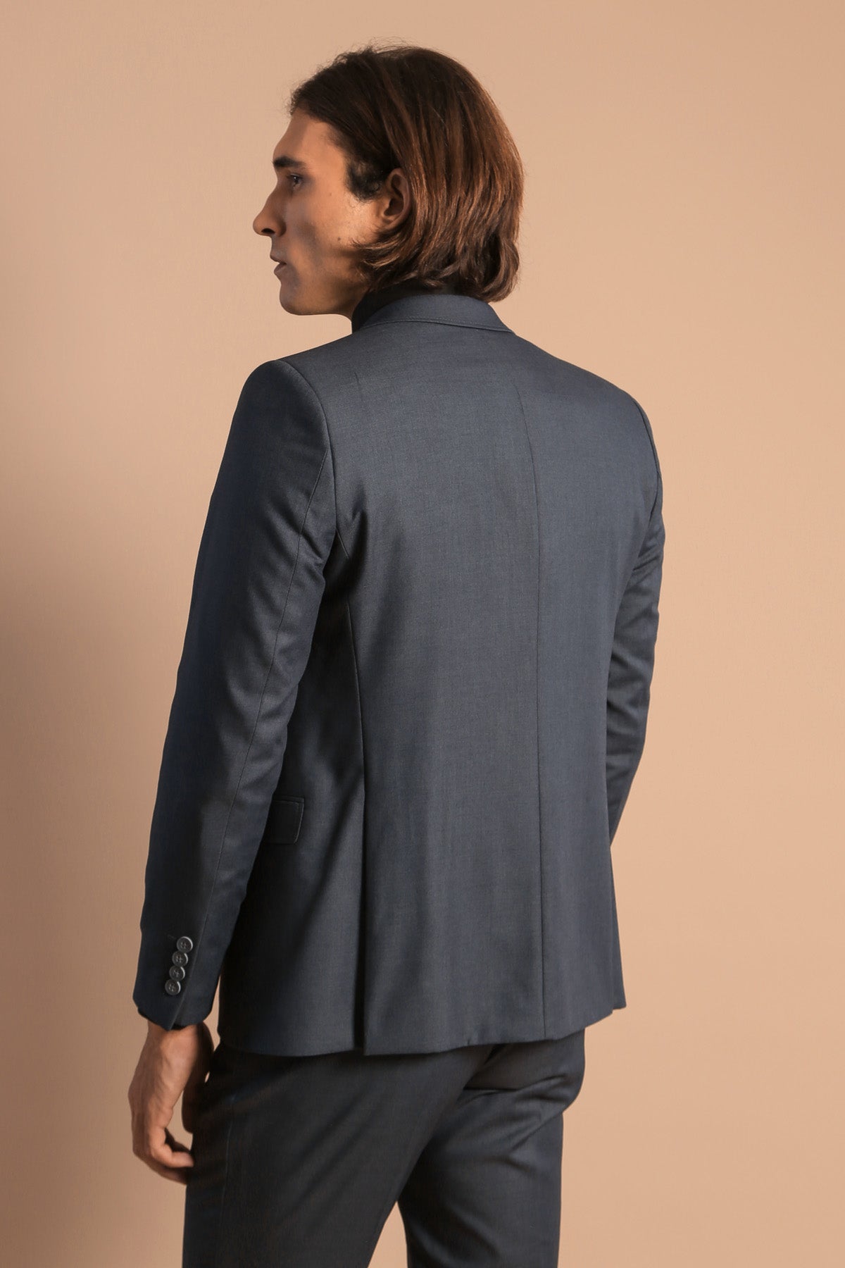 Smoked Slim Fit Men's Suit with Vest |