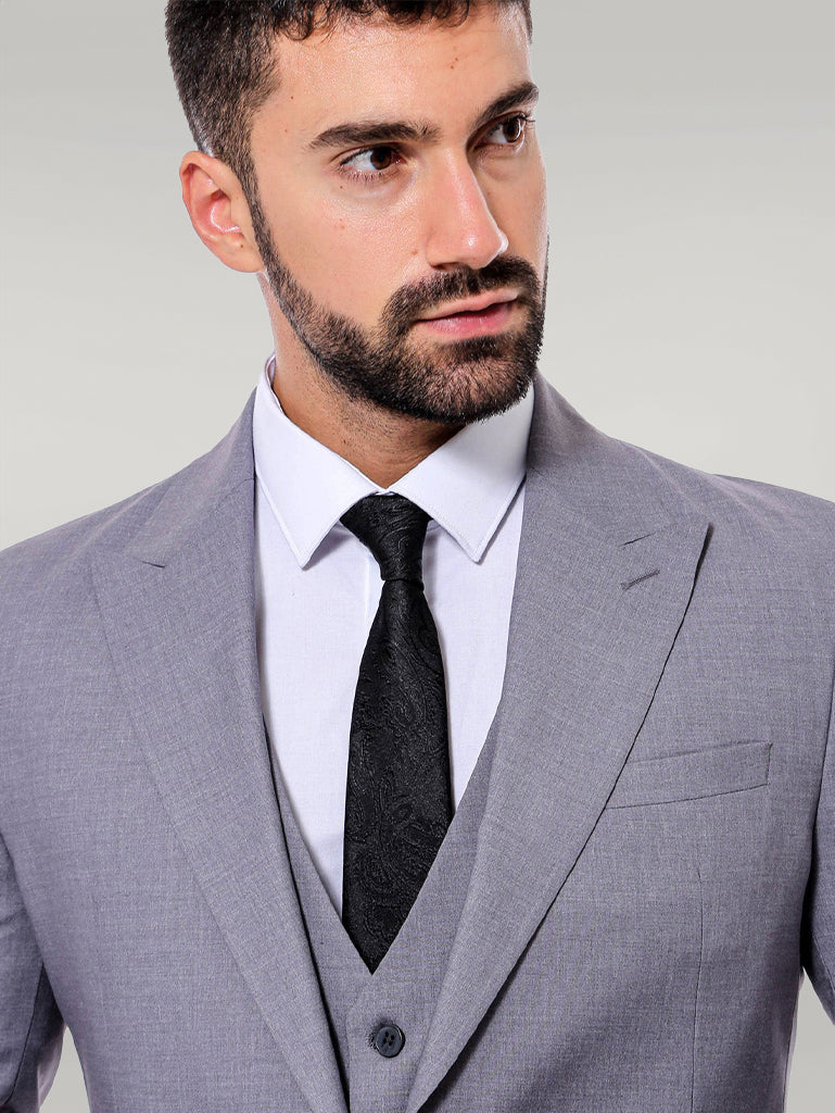 KOALA SYDNEY Grey Men's Plain Suit with Vest