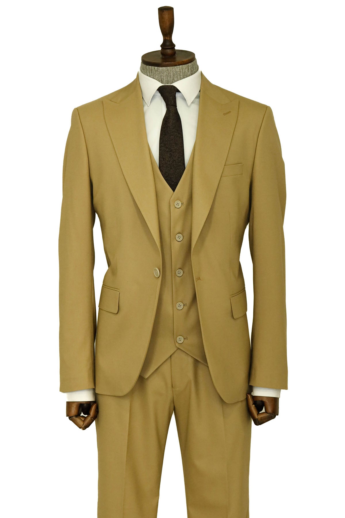 KOALA SYDNEY Tan Men's Plain Suit with Vest