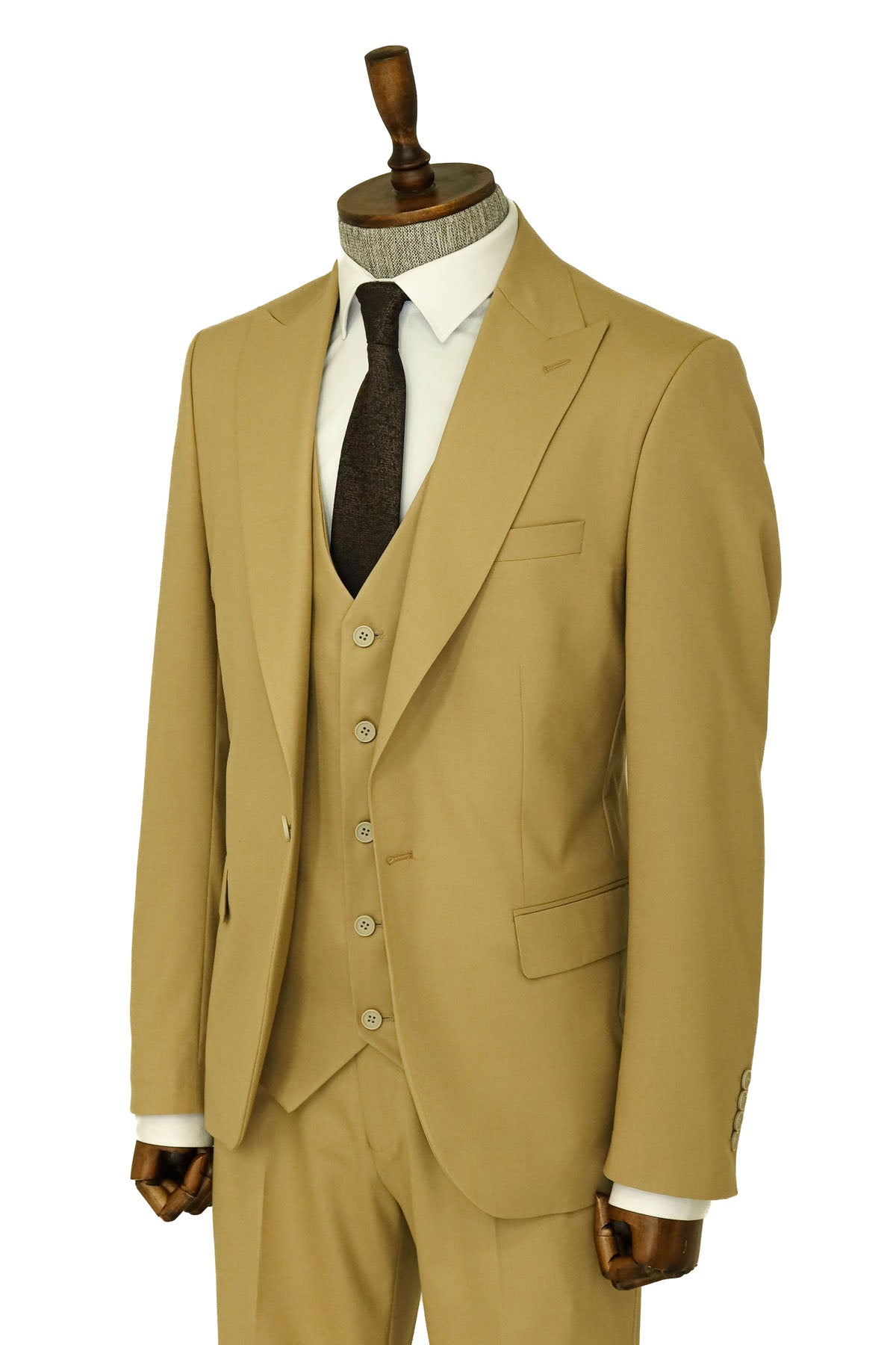 KOALA SYDNEY Tan Men's Plain Suit with Vest