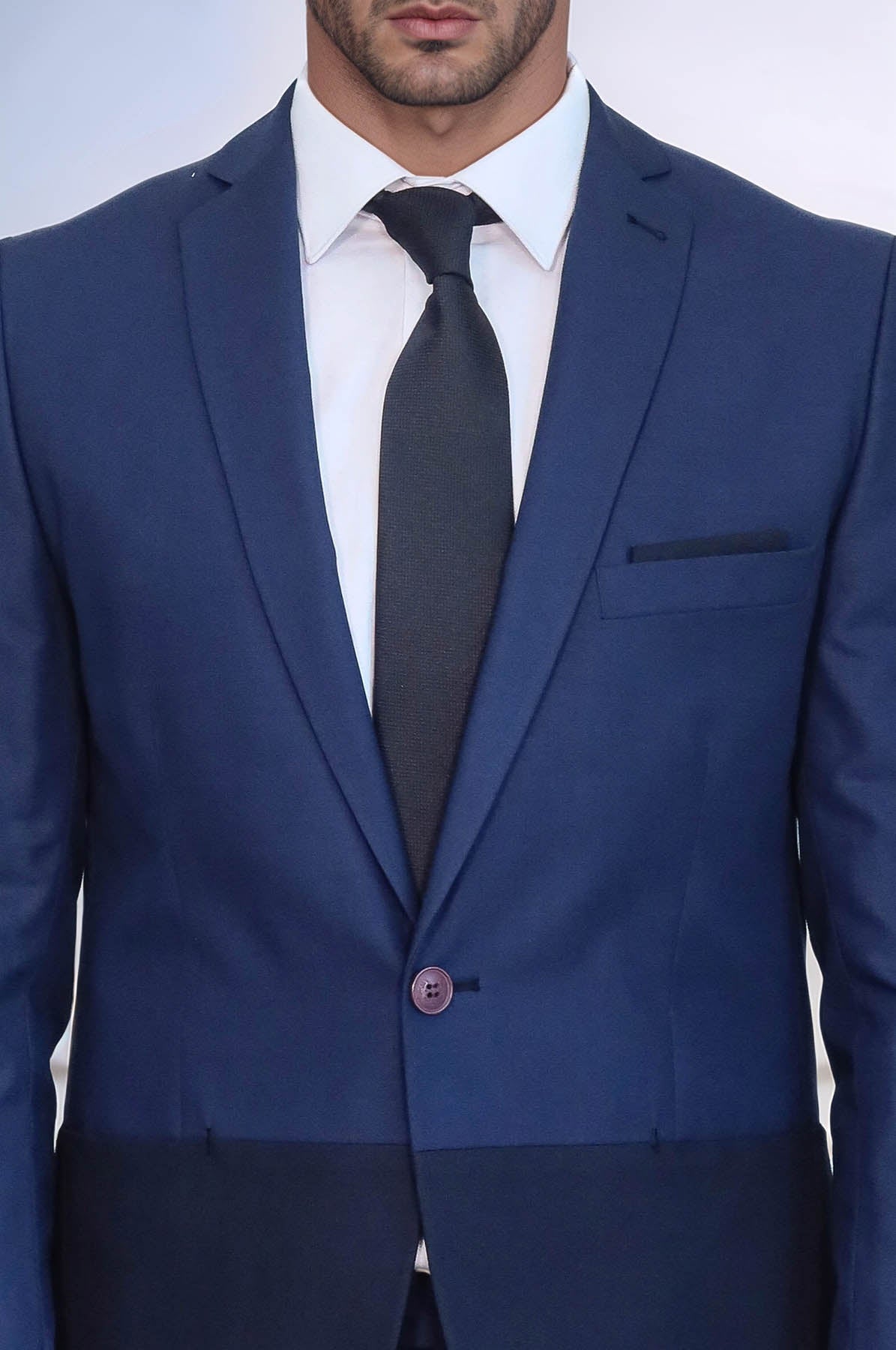 Fragmental Navy Blue Men Suit