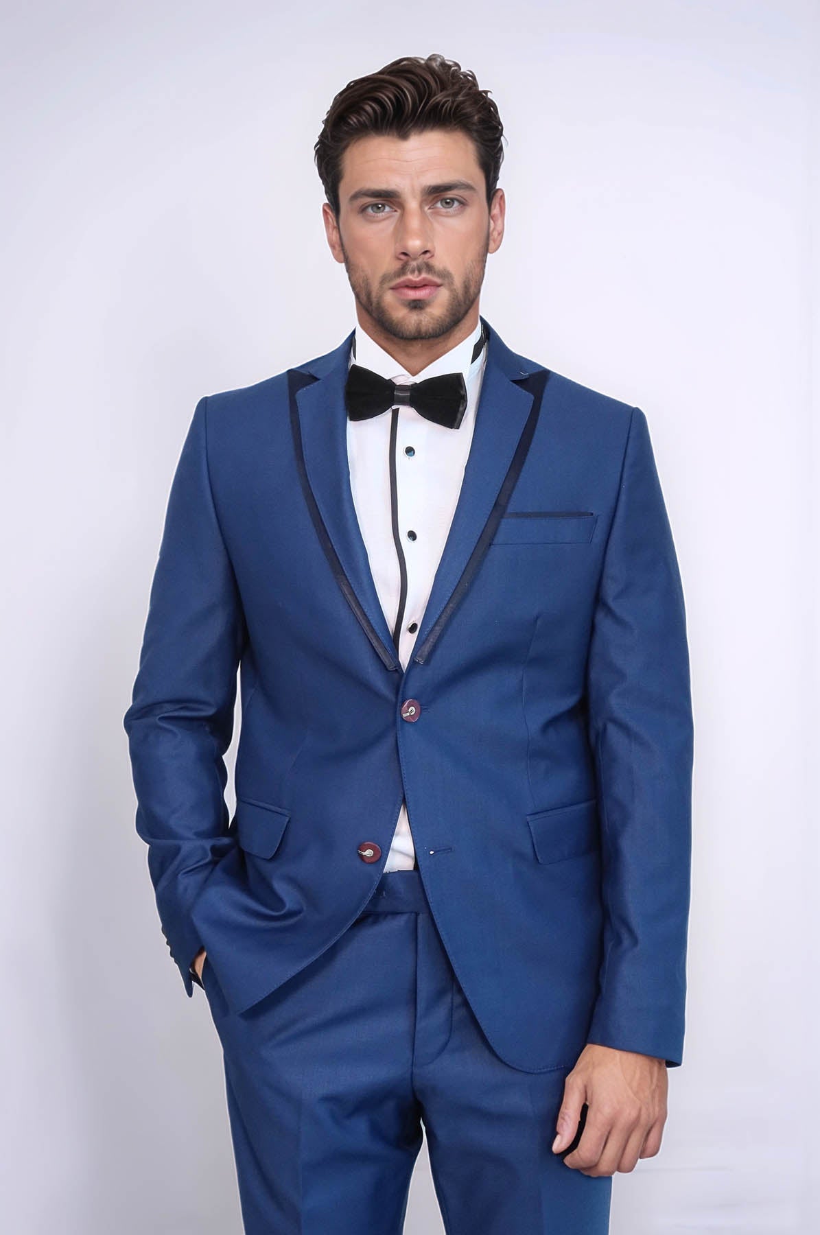 Detachable Lapel Blue Tuxedo