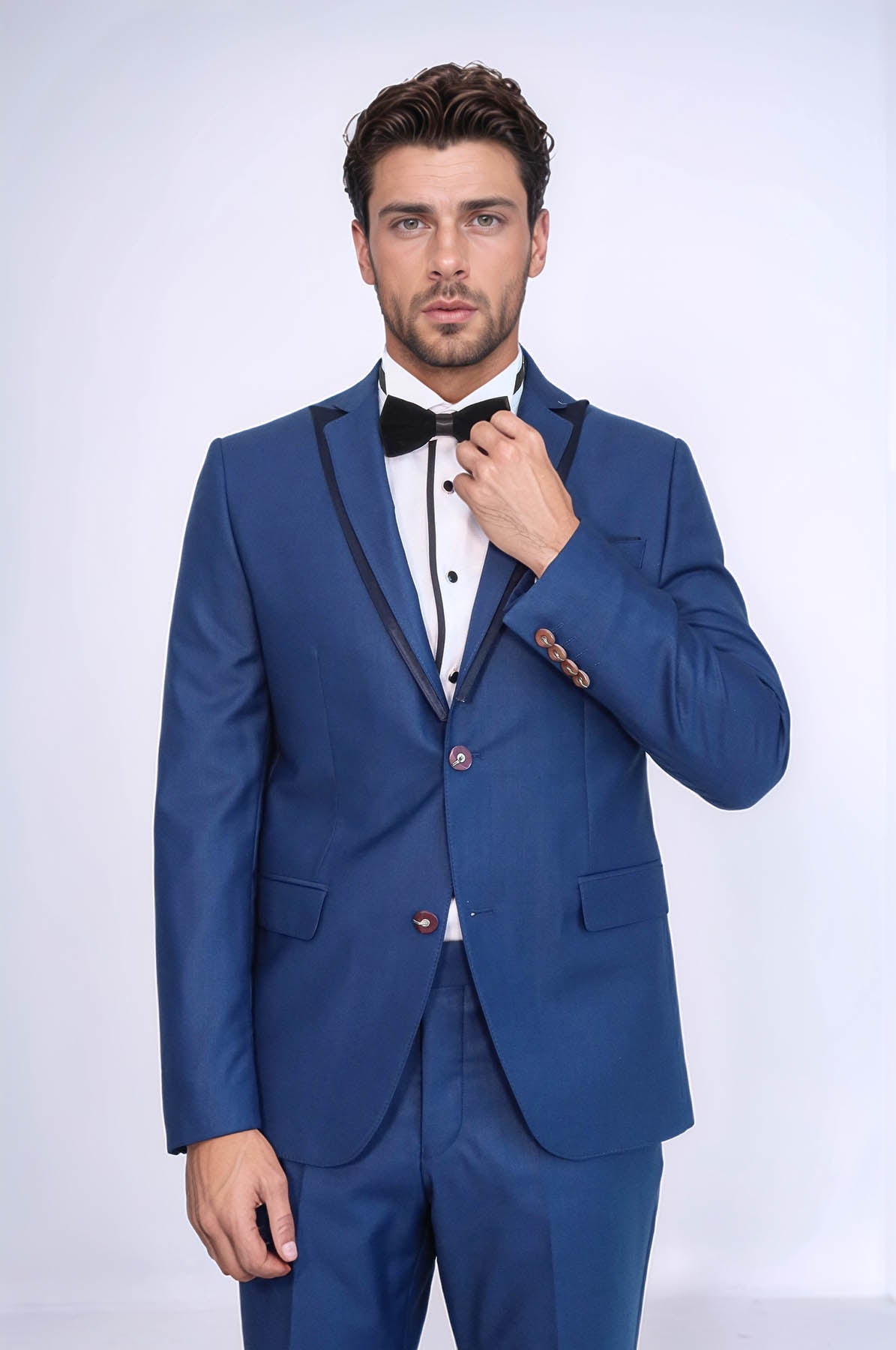 Detachable Lapel Blue Tuxedo