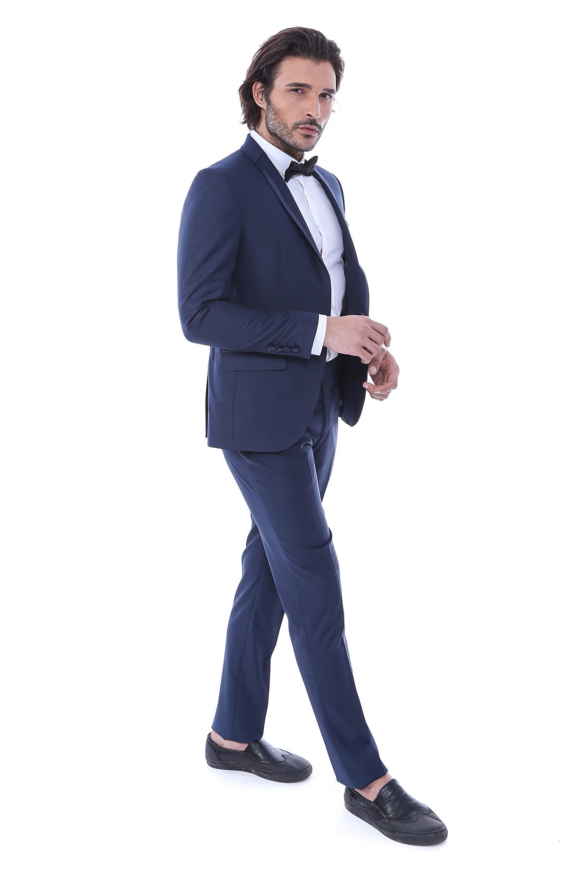 KOALA SYDNEY 2 Piece Tuxedo Collar Piping Navy Blue Suit-