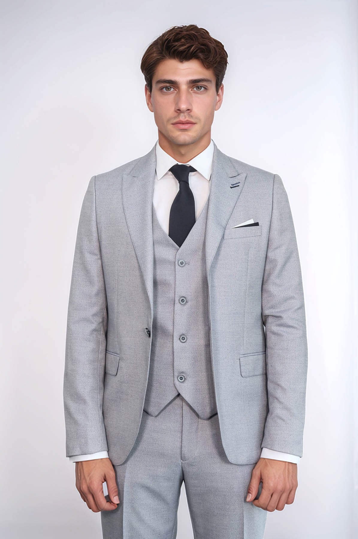 KOALA SYDNEY Patterned Light Blue 3 Piece Suit |